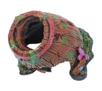 DIKACA Resin Reptile Hideout Box Multi-functional Hiding Cave and Landscaping Ornament for Lizards Tortoises and Amphibians Safe Animal Hideaway Decor