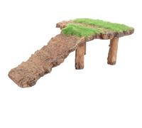 DIKACA Resin Turtle Basking Platform with Flocking Wood Stump, Aquatic Turtle Tank Stand for Reptiles, Tortoise Habitat Decoration Suitable for Fish Tank and Bearded Dragon Terrarium