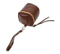 DIKACA Retro Oil Wax PU Coin Purse with Zipper Pocket Mini Lipstick Storage Bag for Travel Multifunctional Change Wallet for Keys Coins Jewelry Vintage Style Cosmetic Organizer