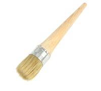 DIKACA Round Natural Bristle Wax Brush for Furniture Painting and Waxing Ergonomic Handle for Precision Large Wood Brush for Stencils Home Decor and Restoration Projects