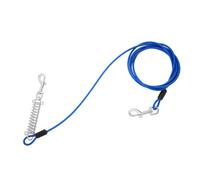 DIKACA Shock Absorbing Dog Tie Out Cable with Spiral Spring and Swivel Hook Tether for Medium Dogs Flexible Outdoor Leash for Camping Safety
