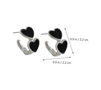 DIKACA Silver Heart Earrings for Women Brass and Silver Material Comfortable and Safe for Daily Wear Fashionable Sweet Tiny Earrings for Party and Everyday Use