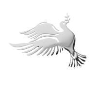 DIKACA Silver Peace Dove Brooch Pin Metal Lapel Pin for Coats Suits Scarves Elegant Vintage Bird Accessory for Weddings Funerals Bereavement Memorial Services