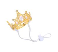 DIKACA Small Golden Alloy Pet Crown Headband for Dogs and Cats, Birthday Party Hat Princess Design, Pet Birthday and Wedding Accessories