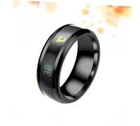 DIKACA Smart Temperature Color Changing Mood Ring for Couples Titanium Steel Size 12 Finger Mood Ring Jewelry Temperature Sensitive Jewelry