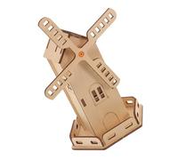 DIKACA Solar Wooden Windmill Assembly Kit for DIY Solar Science Educational Stem Experiment for Childrens Birthday Gift Lightweight and Portable