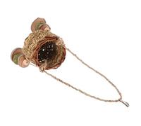 DIKACA Straw Toy Basket for Hamsters Natural Chew Toys Woven Comfortable Materials for Guinea Pigs and Rabbits to Bite and Play at Home