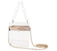 DIKACA Transparent Acrylic Square Box Bag for Crossbody and Handbag Stylish Single Shoulder Messenger with Reasonable Capacity for Phone and Power Bank Storage