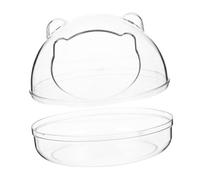 DIKACA Transparent Small Pet Bath Container for Hamsters and Chinchillas Dustproof Medium-sized Hamster Sand Bathroom Easy to Assemble Sanitary Pet Toilet Tray for Small Animal Cages