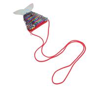 DIKACA Twotone Sequin Mermaid Crossbody Purse for Adjustable Lanyard Compact Polyester Coin Wallet Birthday Party Favor Bag