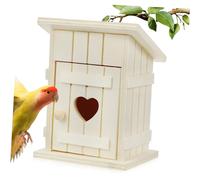 DIKACA Unpainted Wood Bird House for Outside Natural Rustic Bird Nesting Box with Spacious Interior and Entrance DIY Paintable Decorative Backyard Nesting Home
