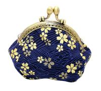 DIKACA Vintage Cherry Blossom Coin Purse Japanese Style Gilded Change Pouch Fashion Storage Bag for Women