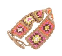 DIKACA Vintage Crochet Headband Scarf for Women Floral Pattern Hair Wrap Bandana Breathable Lightweight Hair Accessory for Daily Wear and