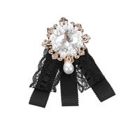 DIKACA Vintage Lace Bow Tie for Women Pre-tied Black Bowknot with Pin Back Elegant Classic Design for School Uniforms Wedding Parties and Blouses Comfortable and Accessory