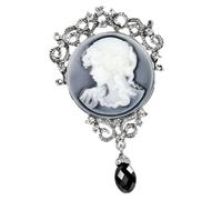 DIKACA Vintage Lady Portrait Brooch Pin Victorian Jewelry Embossed Collar Pin for Women Lightweight Fashion Accessory for Hats Scarves Jackets