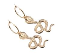 DIKACA Vintage Snakelike Pendant Earrings for Women Golden Dangling Ear Accessories Stylish Long Snake Ear Decoration Feminine Charm Jewelry for Parties and Daily Wear