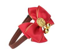 DIKACA Vintage Wine Red Bow-knot Bell Puppy Collar Stylish Pet Necklace for Dogs and Cats Comfortable Fashionable Pet Supplies for Outdoor Walks and Sports