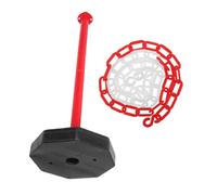 DIKACA Water-fillable Plastic Traffic Bollard Post with Red-White 1m Safety Barrier Chain, Driveway Parking Barrier for Construction Sites and Road Safety