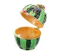 DIKACA Watermelon Figurine Ring Box Hand Painted Enamel Jewelry Organizer with Hinged Lid Scratch Resistant Keepsake Container for Rings Trinkets Table Centerpiece Decor