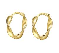 DIKACA Wavy Shaped Hoops Earrings for Women Lightweight Skin-friendly Ear Jewelry Simple Geometric Design for Daily Wear Parties Holidays Comfortable Fashion Accessory in Gold Tone