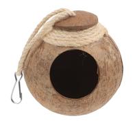 DIKACA Wear-resistant Coconut Shell Bird Nest Hanging Bird House Parrots Natural Swing Bed for Garden Decoration and Comfortable Resting Hideout