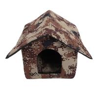 DIKACA Weatherproof Outdoor Cat House Desert Camo Shelter with Insulation for Winter Multi-functional Pet Nest for Cats and Kittens Easy Installation Cozy Kennel Hut