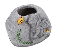 DIKACA Weatherproof Resin Dog Memorial Flower Pot with Hand-painted Details Garden Cemetery Plant Pot for Pet Remembrance and Outdoor Decoration Non-fading Tribute for Dogs