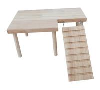 DIKACA Wooden Hamster Platform Ladder with Hook Natural Chewable Climbing for Chinchillas and Rats Cage Accessory to Enhance Space and Encourage Active Play