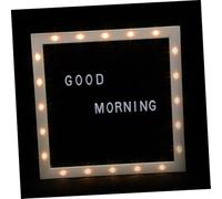 DIKACA Wooden Letter Board with LED Light Message Board with Standing Design Changeable Felt Letters for Home Restaurant Shop Bakery and Milk Tea Shop Decoration