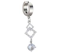 DIKACA Zircon Dangle Fake Belly Button Ring Non Piercing Stainless Steel Body Jewelry for Women Elegant Halter Top Bikini Accessory Comfortable Party and Beach Wear
