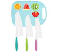 DIKAKO 3 Pieces Toddler Knife Kids Knife Set Kids Knifes for Real Firm Grip, Serrated Edges Friendly, Children's Safe Cooking to Cut Salad, Fruits,Cake, Lettuce(3 Color Choices)