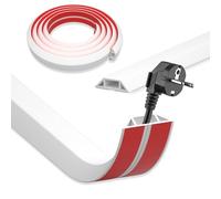 DIKARIYA Cable Duct White Self-Adhesive 5 cm x 1 m Flexible Cable Duct Floor PVC Cable Bridge Floor Cable Protection Outdoor Weatherproof Cable Cover for Office, Concert, Home