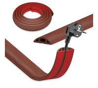 DIKARIYA Cable Duct Wood Look Self-Adhesive 3 cm x 1 m Flexible Small Red Cable Duct Floor Outdoor Cable Bridge Flexible Cable Cover Cable Chute Easy Cutting Assembly for Power Cord Home, Office