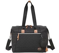 Dikaslon Baby Changing Bag, Large Nappy Bags for Mom and Dad, Stylish Travel Tote with Pacifier Holder and Changing Mat (Black)