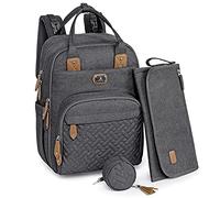 Changing Bag Backpack, Dikaslon Large Nappy Back Pack Multifunction Baby Bags with Portable Changing Mat, Pacifier Holder, and Stroller Straps