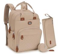 Dikaslon Changing Bag Backpack, Large Nappy Back Pack Multifunction Baby Bags with Portable Changing Mat, Pacifier Holder, and Stroller Straps, for Mom and Dad