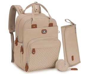 Dikaslon Changing Bag Backpack, Large Nappy Back Pack Multifunction Baby Bags with Portable Changing Mat, Pacifier Holder, and Stroller Straps, for Mom and Dad