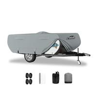 DikaSun Pop Up Camper Cover 8'-10', 7 Layers Waterproof Pop-up Tent Trailer Cover Anti-UV Folding Camper RV Cover for Motor Home