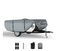 DikaSun Pop Up Folding Camper Cover , 6 Layers Equal Breathable Anti-UV Resistant Windproof Waterproof with RV Accessories Adhesive Repair Patches(14-16ft)