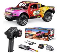 DIKAVEY 1/12 Brushless Remote Control Car RTR, 42MPH (70+Km/H 4WD Rc Short-Course Truck, Amateur-Level Rc Drift Car, Equipped with 3s 2200 Mah Battery, all-terrain tires, Suitable for Adults-RED