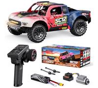 DIKAVEY 1/12 Brushless Remote Control Car RTR, Rc Drift Short-Course Truck | 42MPH (70+Km/H）4WD, Amateur-Level Rc Car, Equipped with 3s 2200 Mah Battery, All-Terrain Tires, Suitable for Adults-Pink