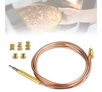 DIKEBAO 1500mm Universal Thermocouple Kits Gas Stove Thermocouple Thermocouple Flame Failure Safety Device BBQ Grill Fireplace Heating Thermocouple with 5 Nuts for Induction Cooker Heating Device