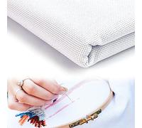 DIKEBAO 59 by 39Inch 14 Count Aida Cloth Cross Stitch Large Fabric White Cross Stitch Cloth Fabric Classic Reserve Aida Cloth Embroidery Cloth for Embroidery Needlework, DIY Craft (1 x 1.5m)