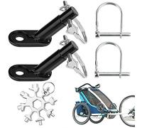 DIKEBAO Bike Trailer Coupler, 2Pcsr Bicycle Trailers Hitch Connector with 4Pcs Coupler Pin Bicycle Trailer Couplings Replacement Steel Trailers for Child Pet Cargo Bike