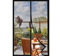 DIKER Fly Screens Doors Nets Patio Curtain Insect Mesh for Keeping Out Flies & Bug, Flyscreen French Doors, Mosquito Double Door Magnetic ScreenFly Doors (90x210cm, Black)