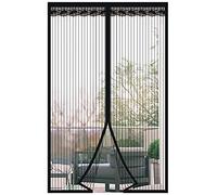 DIKER Magnetic Fly Screen Door, Fly Nets for Doors 75 X 210cm, Door Fly Screen, Screen Mesh Insect Protection Door No Gap, Easy to Install Without Drilling, Keep Bugs Out Lets Fresh Air in, Black
