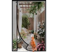 DIKER Side Opening Magnetic Screen,Fly Screens Doors Nets Patio Curtain Insect Mesh for Keeping Out Flies & Bug, Flyscreen French Doors (120x210cm, Black)