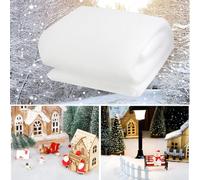 Diketone Fake Snow，240 * 80cm Artificial Snow Christmas Decorations,White and Fluffy Snow Blanket Roll Christmas Living Room Decor (No light string)