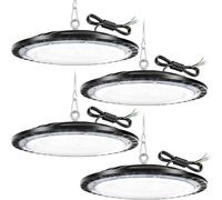 DIKHEE 200W LED UFO High Bay Light 6500K Commercial Shop Industrial Lights 20000LM Daylight White UFO Garage Lights IP65 Waterproof for Barn Workshop Garage Warehouse Factory Light Fixtures