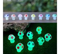 DIKIMO Fairy Garden Accessories, Tree Elves Glow in Dark Garden, Luminous Ghost Micro Landscape Accessories for Garden Decoration (Mushroom-8Pcs)